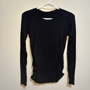 Athleta Long Sleeve Grip Hem Crewneck Top Athletic Activewear Athleisure XS Mesh